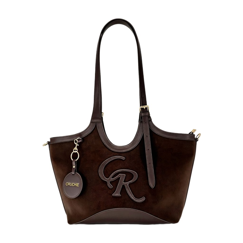 Vintage Suede Shoulder Tote Bag