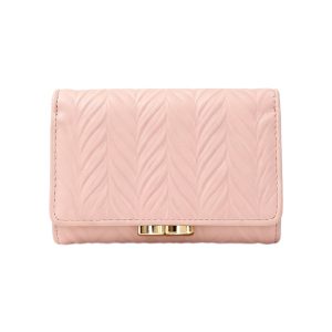Leaf Embossed Genuine Leather Mini Wallet