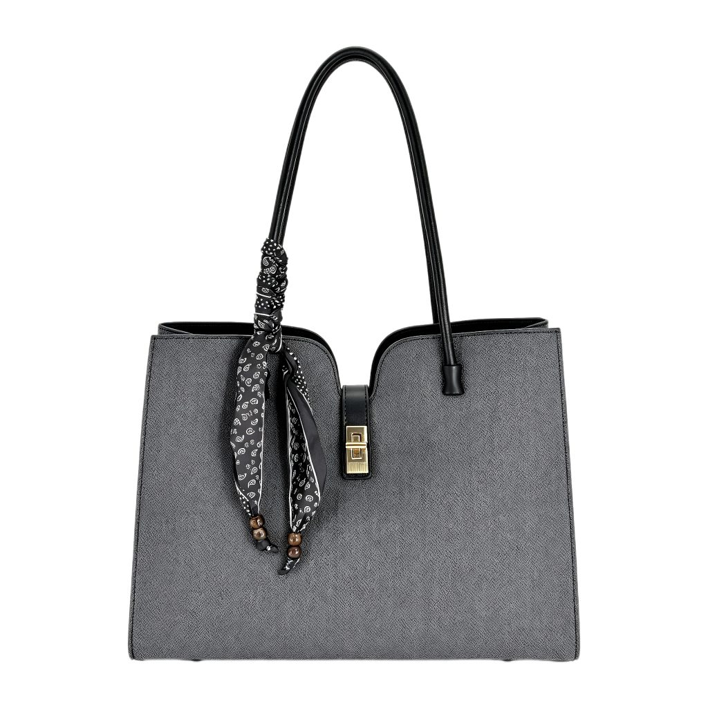 Fabric Print Large Shoulder Tote Bag