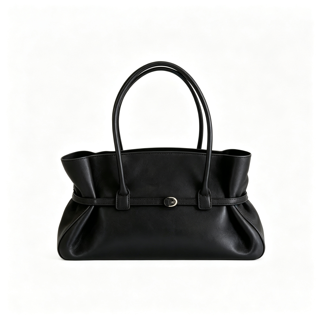 Suede‑Effect Commuter Shoulder Tote Bag