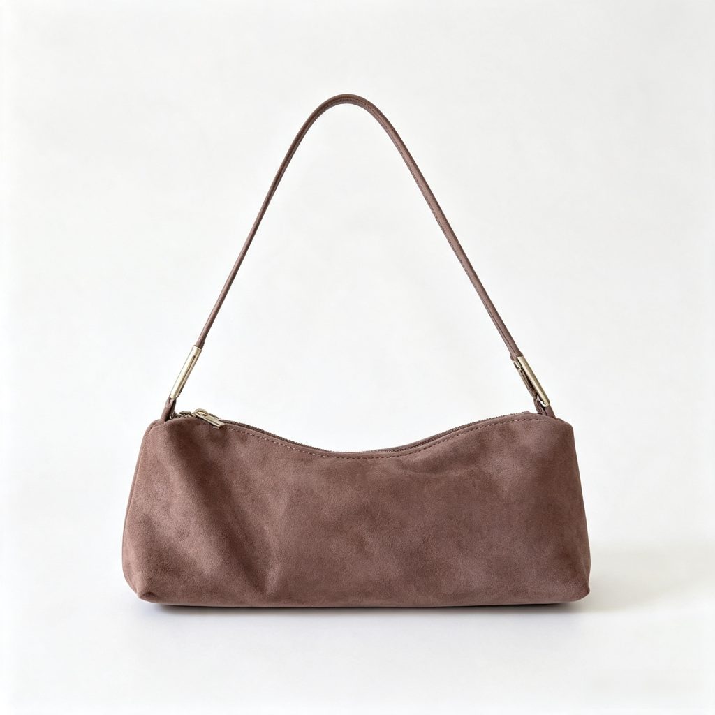 Suede Baguette Shoulder Bag
