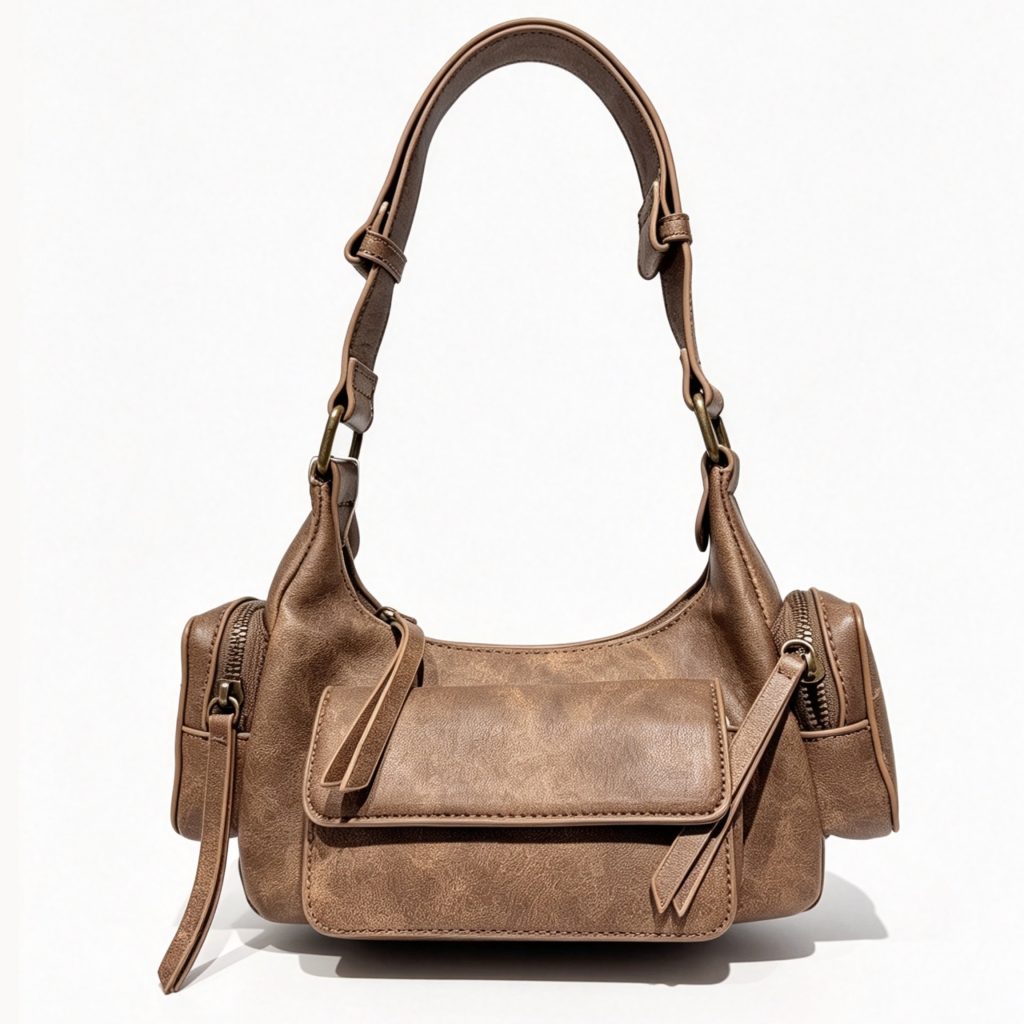 Vintage Multi‑Pocket Shoulder Bag
