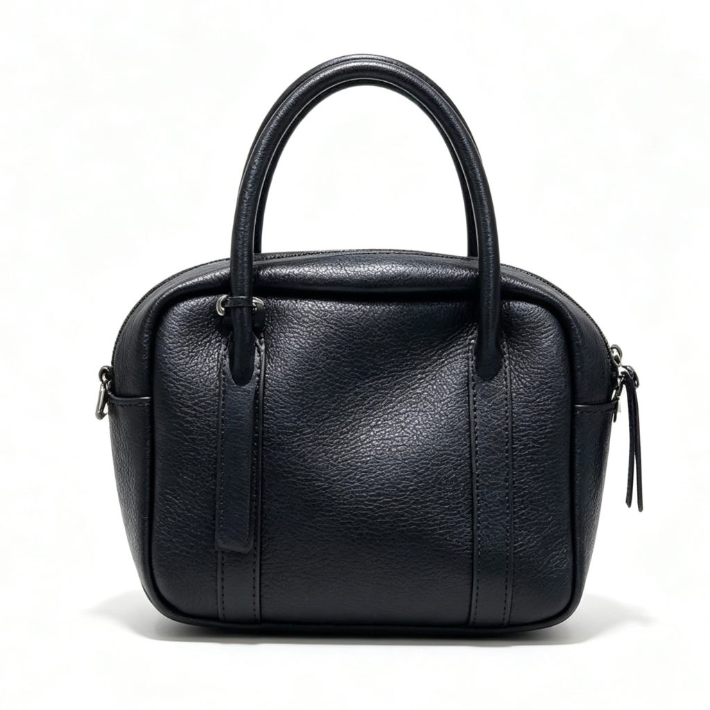 Genuine Leather Mini Boston Handbag