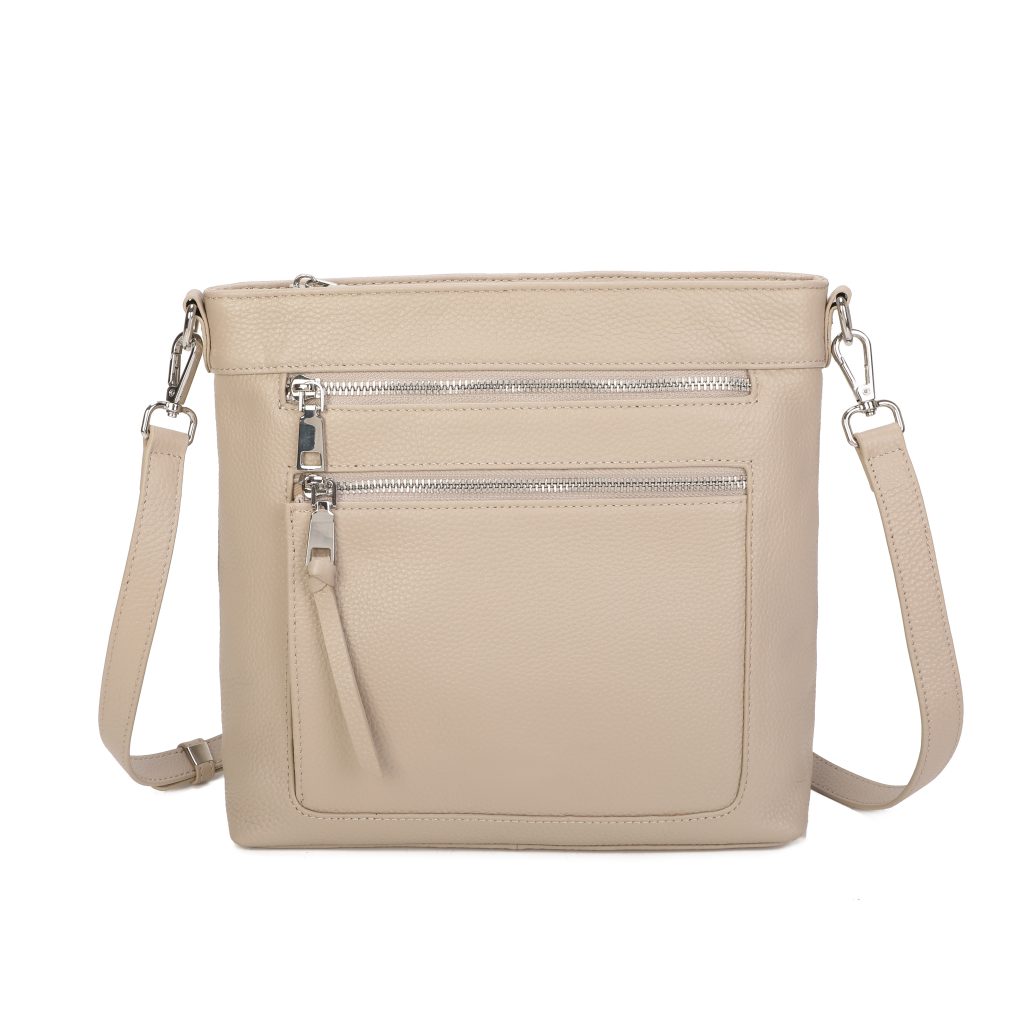 Genuine Leather Multi‑pocket Crossbody Bag