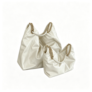 Soft Pleated Leather Chain Shoulder Bag