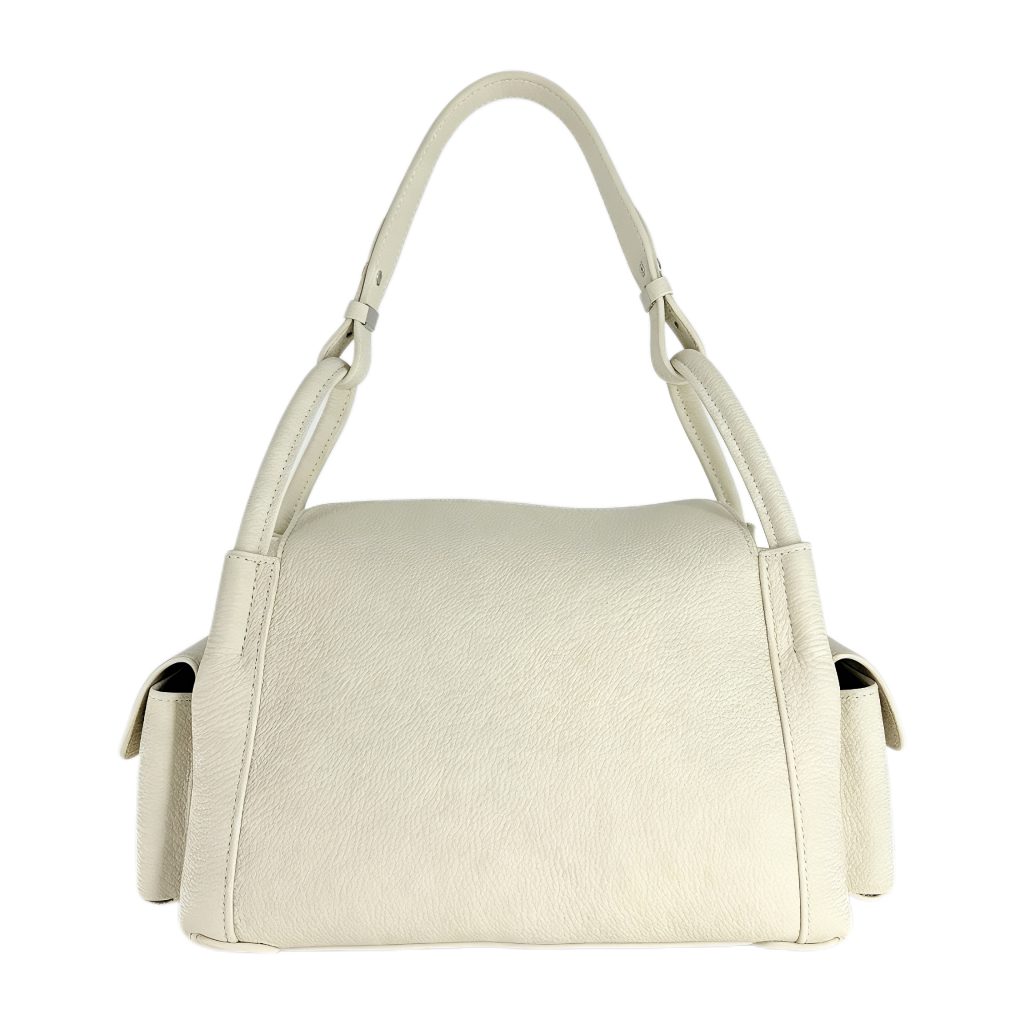 Multi-pocket Genuine Grain Leather Shoulder Bag