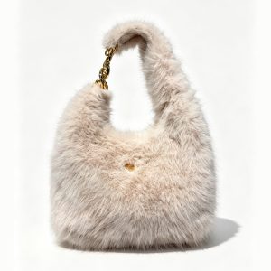 Plush Chain Hobo Shoulder Bag