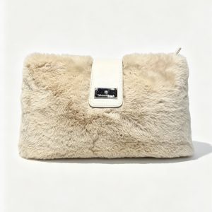 Furry Flap Clutch Bag