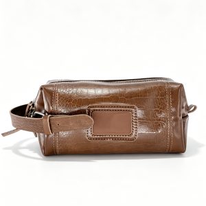 Crocodile‑Pattern Travel Cosmetic Toiletry Bag