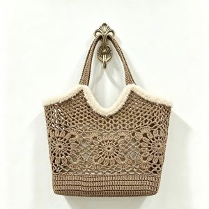 Floral Crochet Tote Bag