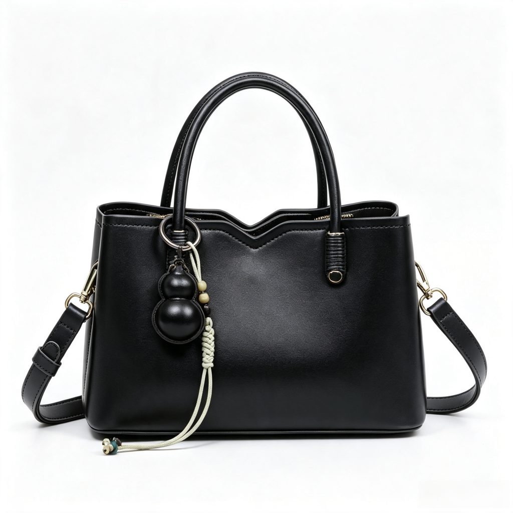 Wave Edge Handbag with Gourd Pendant