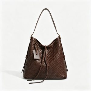 Woven Hobo Bucket Shoulder Bag
